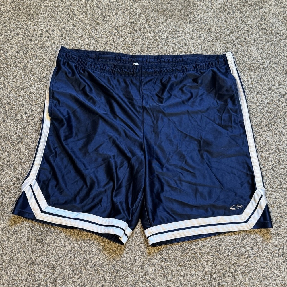 C9 By Champion Vintage Rare Basketball Shorts Shiny Dazzle Silky Navy XL